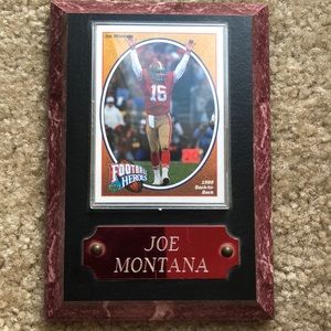1991 Upper Deck Joe Montana Football Heroes plaque